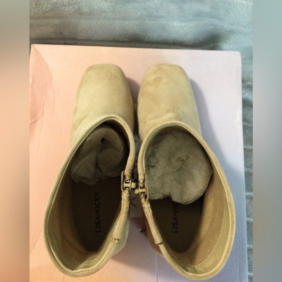 Lisa Vicky Niftyx Camel Kid Suede Block Heeled Ankle Platform Boots Size 9M - Picture 5 of 12